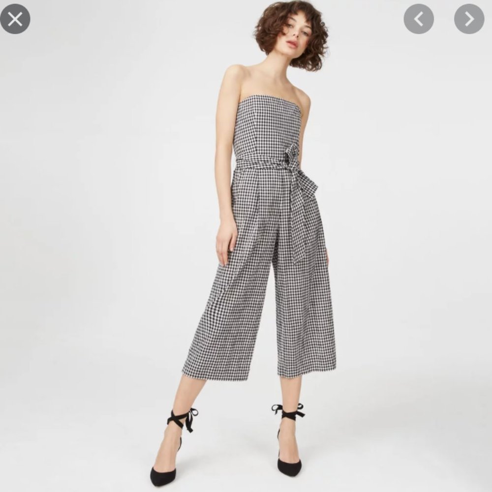 Club Monaco Tiphanie Gingham Strapless Jumpsuit